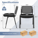Guest Reception Chairs Set of 5, Stackable Meeting Room Chairs w/Mesh Backrest & Upholstered Seat