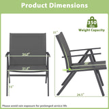 Tangkula Patio Chairs with Breathable Mesh Fabric and Metal Frame