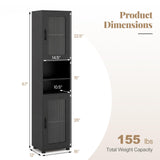 Tangkula 67” Tall Bathroom Cabinet Adjustable Open Shelf Space-Saving Modern Corner Tower