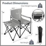 Tangkula Oversized Outdoor Camp Chair with Side Table