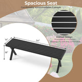 Tangkula Patio Metal Bench, Heavy-Duty 2-Person Bench w/Slatted Seat & X Legs