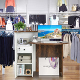 Tangkula Reception Desk, Front Counter Desk with Lockable Drawer & Adjustable Shelf