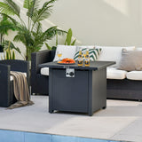 Tangkula 32 Inch Patio Propane Gas Fire Table, 50,000 BTU Square Fire Pit Table