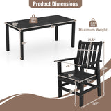 Tangkula 7 Pieces Patio Dining Set with 1.77” Umbrella Hole Wood-Like Surface