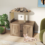 Tangkula Cat Tree with Litter Box Enclosure