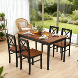 Tangkula 5-Piece Mid-Century Modern Dining Table Set for 4