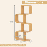 Tangkula Bamboo Geometric Bookshelf