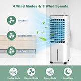 Evaporative Air Cooler, 4-In-1 Bladeless Swamp Cooler with Remote Control