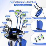 Tangkula Men's Complete Golf Clubs and Bag Set with Headcovers and Putter