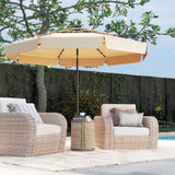 Tangkula 3 Tiers Scalloped Outdoor Table Market Umbrella with 32 LED Lights