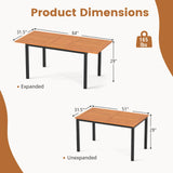 Tangkula Extendable Patio Dining Table for 4-8 People