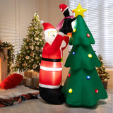Tangkula 6 FT Inflatable Christmas Tree & Santa Claus