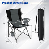 Tangkula Camping Chair with Cup Holder for Beach