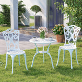 Tangkula Outdoor Cast Aluminum 3 Pieces Patio Bistro Set