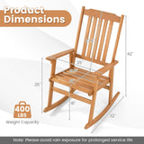 Tangkula Acacia Wood Oversized Patio Rocker with High Back (1/2)