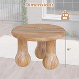 Tangkula 24" Small Solid Mahogany Wood Coffee Table with Thickened Top and Column Legs