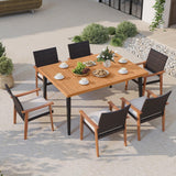 Tangkula 7 Pieces Patio Dining Table Set for Garden