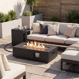 Tangkula 2 Piece Propane Fire Pit Table Set with Tank Holder