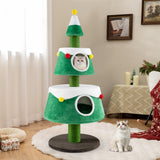 Tangkula 60 Inch Cat Tree with Sisal Scratching Posts 2 Condos with Removable Soft Cushions