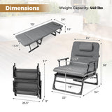 Tangkula 3 in 1 Convertible Lounge Chair Outdoor with Cushion