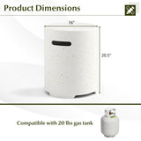 Tangkula Outdoor Propane Tank Cover Table, Patiojoy Wicker Hideaway Table for Gas Fire Pits