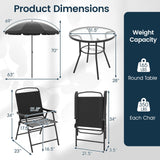 Tangkula 6 Pieces Patio Dining Set with Umbrella for Garden