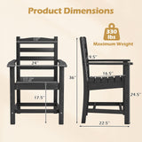 Tangkula Patio Dining Chairs Set HDPE All Weather Outdoor Chair