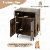 Tangkula Cat Litter Box Enclosure with Open Top Storage