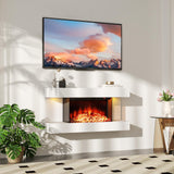 Tangkula 32" Fireplace Mantel with 18 Inches 3 Sided Fire Place