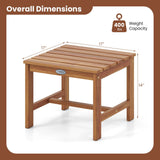 Tangkula 17" Patio Acacia Wood Side Table
