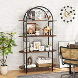 Tangkula 4-Tier Open Bookcase with Sturdy Metal Frame