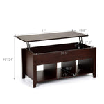 Wood Lift Top Coffee Table, Modern Coffee Table - Tangkula