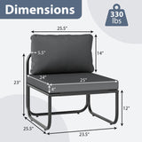 Tangkula Patio Sofa Chairs with Removable Cushions