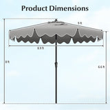 Tangkula 9 FT Patio Umbrella with Crank Handle