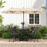 Tangkula 13FT Double-sided Patio Umbrella, Extra Large Twin Table Umbrella with Crank Handle