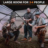 Tangkula Extra Tall 3-4 Person Hunting Blind, 270 Degree See Through Ground Blind with Silent Slide Windows