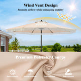 Tangkula 9Ft Patio Umbrella with Fringe, Boho Umbrella with Tassels, Crank Handle, Push Button Tilt