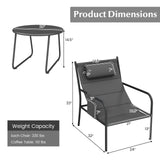 Tangkukla 3 Piece Outdoor Bistro Set, Patio Metal Chair & Coffee Table Set