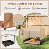 Tangkula Elevated Wicker Dog House