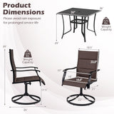 Tangkula 5 Pieces Outdoor Dining Set for 4