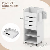 Tangkula Small Rolling Cabinet w/Drawers & Lockable Casters