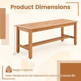 Tangkula Acacia Wood Outdoor Bench