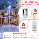 Tangkula 10 ft Outdoor Christmas Tree Star String Lights w/ 560 LED Lights