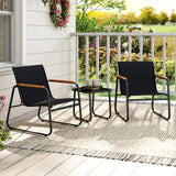 Tangkula 3 Pieces Patio Bistro Set Outdoor Fabric Conversation Set