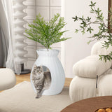 Tangkula Plant Litter Box, Hidden Cat Litter Box Enclosure Furniture with Smart Odor Control System