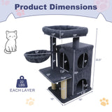 Tangkula 33.5 Inch Cute Cat Tower with 2-Tier Large Condo