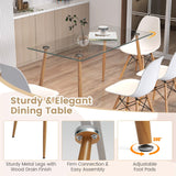 Tangkula 5 Pieces Dining Room Table Set, Modern Table & Chair Set for 4