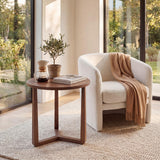 Tangkula Farmhouse Side Table | 22.5" Round End Table with Solid Rubber Wood Legs (1/2)