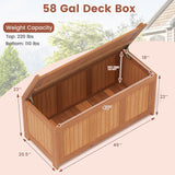 Tangkula 58 Gallon Wood Outdoor Storage Box