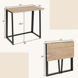 Tangkula Folding Computer Desk, 31” Foldable Drop Leaf Laptop Desk, Writing Desk Study Desk for Small Space